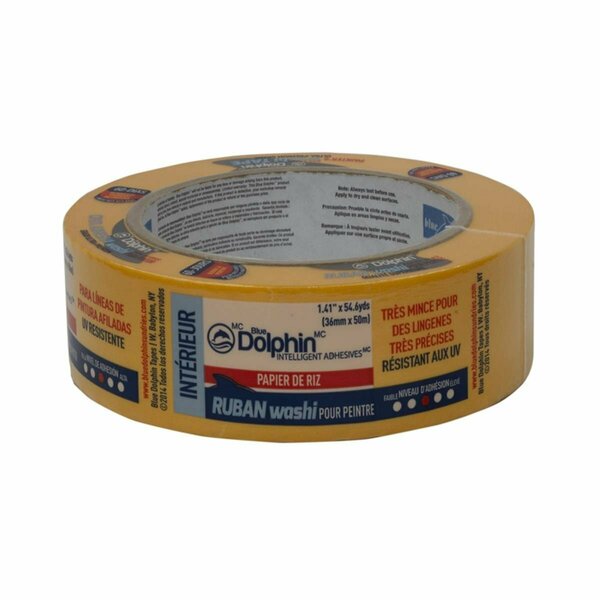 Blue Dolphin 1.41 in. x 54.6 Yards Yellow Medium Strength Painters Tape 1895648